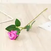 Simulación de una sola perla rosa falsa flor al por mayor boda novia sosteniendo flor decoración del hogar franela rosa