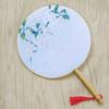 Abanico Redondo de Tela de Seda de una Cara Estilo Antiguo, Abanico Estilo Chino Hanfu, Abanico Redondo de Palacio, Abanico de Madera para Mujer, Abanico de Mariposa para Danza Qipao