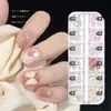 Decoraciones Populares de Uñas con Lazo Aurora, Perlas Mixtas Semiredondas de Moda, Pedrería Plana Súper Brillante, Diamantes de Concha al por Mayor