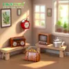 Conjunto de TV Retrô em Miniatura e Coleção de Gadgets de Viagem no Tempo, Acessórios de Decoração DIY para Casa de Bonecas, Pequenos Enfeites de Mesa