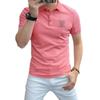 Camiseta de Manga Corta para Hombre de Verano Camisa Polo Moderna Casual Transpirable Ajustada Camiseta Lar Guapo Cuello Ins Top
