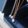 Colar de Prata S925 Nalan Exquisito e Simples Estilo Ins Design de Nicho Elegante Pingente de Diamante em Forma de Gota Y02564