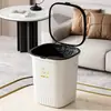 Cubo de basura de plástico engrosado con anillo de presión sin tapa de alta apariencia para cocina, sala de estar, baño, contenedor de almacenamiento de basura