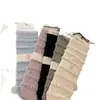 Meias Novas de Outono Meias Estilo Coreano Cor Pura Flor Bolha Botão Meias Femininas de Cano Médio Doce Feminina Meias Femininas de Algodão