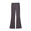 Calça Casual de Cintura Baixa Elástica com Barra Levemente Flare, Borda Fina, Estilo Ins Blogger Doce e Picante, Aparência Emagrecedora e Alongadora de Pernas, Comprimento no Chão