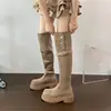 Botas Longas de Solado Grosso para Mulheres, Novo Estilo Outono e Inverno 2026, Botas Longas de Salto Grosso, Botas de Cavaleiro, Botas de Moda Conversíveis