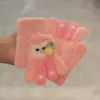 Guantes para niños otoño e invierno niños y niñas felpa acolchados cálidos con dedos color infantil conejo de dibujos animados juego al aire libre