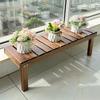 Mesa de Balcón Repisa de Ventana Ensanchada Mesa Estante para Flores de Madera Sólida Tipo Piso Pie Alto y Bajo Anticorrosión Estante de Almacenamiento de Una Capa Estante para Macetas
