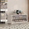 Sapateira para uso doméstico, multicamadas, transparente e visualmente atraente, adequada para uso interno, quartos de dormitório e entradas; um sapateiro simples e à prova de poeira com caixas para sapatos