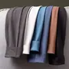 Pantalones cálidos de terciopelo para hombre, pantalones largos para hombre, finos de otoño e invierno, pantalones de lana, forro polar, básicos ajustados, pantalones cálidos