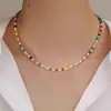 Collar de Perlas Arcoíris Dopamina de Piedra Natural para Mujer, Cadena para Clavícula de Verano, Joyería de Collar de Perlas de Lujo Ligero de Nicho de Gama Alta