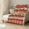 Manta Estampada Patrón de Oficina Cuatro Estaciones Papá Noel Multifuncional Casual Manta de Franela Manta para Siesta