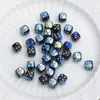 Dados Ding Yi Cor Real Contas Quadradas Lua Fria Revestimento Furo Passante Contas Retas DIY Corrente de Celular Acessórios de Pingente