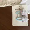 Nuevo Clip para el Cabello Pinza para el Cabello Pinza de Presión Banda Elástica de Estrellas Corazones de Encaje Azul a Cuadros para Niños