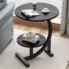 Mesa de centro redonda pequena para uso doméstico, adequada para apartamentos pequenos, sala de estar, mesa lateral de sofá, design moderno e minimalista, pequena mesa de centro criativa, mesa de cabeceira