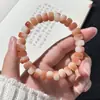 Pulseira Bodhi de Jade Branco com Contas de Pedras Preciosas Múltiplas, Design de Círculo Único com Corte Reto, Calmante e Alivia o Estresse, Pulseira de Contas de Oração Budista Macia para Enrolar no Dedo