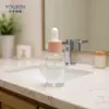 Em estoque 30ml Frasco de Essência Corpo Reto Fosco Frasco Conta-gotas Cabeça de Borracha Branca Vidro Frasco para Amostras Cosméticas