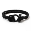 Pulsera tejida a mano con cuerda Amazon Milán, pulsera con hebilla de herradura de acero inoxidable, pulsera negra con hebilla de herradura para hombre