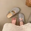 Sandálias Boken para Mulheres 2026 Novo Estilo de Verão Versátil com Saias, Slip-On, Tecidas, Meias-Pantufas Respiráveis para Mulheres