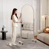 Espejo de Acero Inoxidable para Tienda de Ropa, Espejo de Cuerpo Entero, Espejo de Pie, Espejo de Vestir Móvil para el Hogar, Espejo Grande para Vestir, Adelgazante y Embellecedor