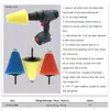 Roda de Esponja para Polimento de Cubo de Roda de Carro com Haste Hexagonal de 6,35mm para Furadeira Elétrica Cabeça de Esponja para Polimento e Enceramento de Beleza Automotiva