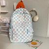 Novo estilo coreano ins moda mochila feminina do ensino médio coração da menina estilo japonês mochila quadrada pequena mochila casual de grande capacidade