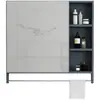 Gabinete de espejo minimalista nórdico, caja de espejo, combinación de gabinete de baño, caja de almacenamiento separada, espejo de almacenamiento de pared para baño