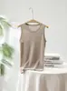 Camisola de Cachemira Pura con Cuello en U y Canalé Chaleco de Punto Clásico Versátil como Capa Base para Otoño e Invierno Camiseta Interior Cálida sin Mangas