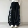 Pantalones de pierna ancha para niñas 2026 Otoño Nuevo Estilo Cintura Alta Holgados Casuales Pantalones de Chándal para Niños Mayores