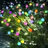 Luzes de Jardim Solares de LED Transfronteiriças, Luzes de Acampamento com Alimentação Eólica de Vaga-lume para Decoração de Jardim Exterior Inseridas no Solo