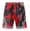 Shorts de praia casuais da moda e populares AJ, respiráveis, de secagem rápida e com corte solto, com design estampado em estilo de rua americano, adequados para basquete e vendas transfronteiriças