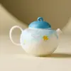 Juego de Té de Cerámica Blanca Mineral de Roca del Fabricante Tetera Hervidor de Agua para Té Olla con Filtro de Gama Alta Tetera Pequeña Tetera para Una Persona Olla Individual