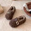 Sapatos de Pelúcia para Meninas 2026 Outono/Inverno Novo Estilo Sapatos de Algodão Princesa para Menininhas Camada Dupla de Algodão com Lã Mocassins para Bebê