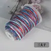 Cuerda Trenzada Iridiscente Cielo Estrellado de 6 Hilos con Hilo Dorado, Accesorios para Joyería DIY Hechos a Mano, Pulsera Teñida en Gradiente