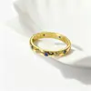 Anel Estrela e Lua em Prata Esterlina S925 com Zircônia Colorida para Mulheres - Anel de Dedo Indicador da Moda de Luxo Leve Nicho
