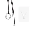 Nuevo Colgante de Anillo Condensado Estilo Chino Collar Largo Ambiente de Lujo Ligero Estilo Maduro Textura Moda Collar Largo para Mujeres