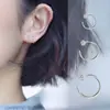 Pendientes de Titanio con Diamantes y Zirconia Única, Tachuelas para Cartílago, Pendientes de Barra Curva en Forma de C, Ganchos de Oreja Semicirculares, Accesorios para Orejas, Cobre Blanco