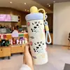 2026 Nueva Taza Térmica de Acero Inoxidable Creativa Linda Bola Flotante Dibujos Animados Taza Infantil Gran Capacidad Portátil Taza con Popote