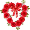 Guirlanda de Amor para o Dia dos Namorados Transfronteiriça Decorações de Festa de Casamento Guirlanda de Coroa de Rosa Simulada Decoração de Carro de Casamento Guirlanda