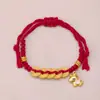 Pulsera de Hilo Rojo con Monedas de Cobre de los Cinco Emperadores del Año del Caballo, Estilo Étnico Modelo Nuevo 2026, Pulsera de Hilo Rojo Hecha a Mano Estilo Antiguo