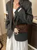 Bolsa de Felpa Linda Retro Otoño e Invierno para Mujer, Bolso de Mano de Felpa Estampado de Leopardo, Bolso de Hombro Cruzado de Moda para Viajar