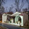 Gazebo Personalizado de Fibra de Vidrio Paisajismo de Jardín Asientos Pabellón de Descanso Parque al Aire Libre Cabaña Artística Escultura Pérgola Fabricante