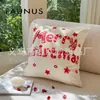 Funda de Cojín Bordada de Bastón de Caramelo Festival de Navidad Decoración de Ambiente Festivo Funda de Cojín para Sofá Funda de Cojín para Mesita de Noche