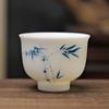 Taza de té pintada a mano jade grasa de oveja taza de té sencilla quemada taza de té kung fu taza de té para hacer té taza personal cerámica taza maestra taza de té pequeña
