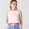 Ropa de Protección Solar de Hilo Original con Sensación a Hielo Transfronteriza para Mujer, Chaleco Deportivo de Yoga Anti-UV, Sin Mangas con Cordón, Estilo Corto para Correr y Fitness