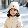 2026 Unissex Outono/Inverno KT Bordado Quente Versátil Tricô Desenho Animado Gorro À Prova de Vento Gato Fofo Orelha Chapéu de Lã
