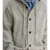 Estilo Old Money, retro americano, suéter cárdigan gris con capucha, unisex, moderno, casual, tejido para parejas, ropa de abrigo