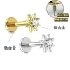 Liga de Titânio F136 Barra de Titânio Implante Médico-Grau Coração Stud Interno Dental Lábio Stud Brinco Stud Osso da Orelha Stud Joia de Zircônia com Cobre Inlaid