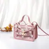 Bolso Nuevo Estilo Coreano para Mujer Estampado de Margarita Hombro Gelatina Madre e Hijo Transparente Cuadrado Pequeño Bolso Cruzado Verano y Otoño 2023