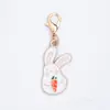 Colgante de esmalte de dibujos animados blanco, colgante de aleación en tono blanco, accesorios para manualidades, adorno colgante decorativo, accesorio para llavero, venta al por mayor